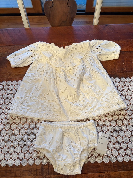 Nordstrom Tops - Nordstrom White Baby Top Dress & Bloomers Size 12 Mo.  NWT.